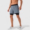 Anna-Kaci Active Men's 2-in-1 Training Shorts with Inner Compression Layer and Elastic Waistband - 3 of 4