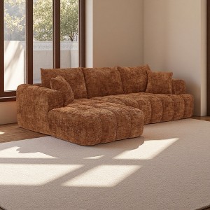 108.3" Chenille Tufted L-Shaped Modular Sectional Sofa with Left Chaise - 1 of 4