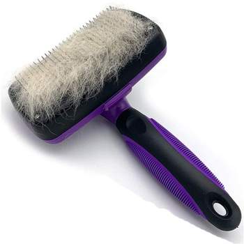 Link Worldwide Self Cleaning Dog and Cat Slicker Brush - Perfect for Grooming Tangled and Loose Hair