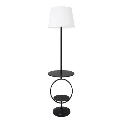 Lalia Home 61.4" Modern Elegance Floor Lamp with Built-In Side Table Black