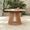 5 PCS Patio Dining Set with Round Dining Table, Weather-Resistant Table and 4 Chairs, Braided Rope Chairs with Acacia Wood Frame-Coolbibila - 3 of 4