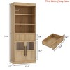 70" Tall Storage Cabinet w/ Drawer & 2 Glass Doors and 3 Shelves，Wood Display Cabinets for Kitchen, Living Room, Dining Room, Entryway - 3 of 4