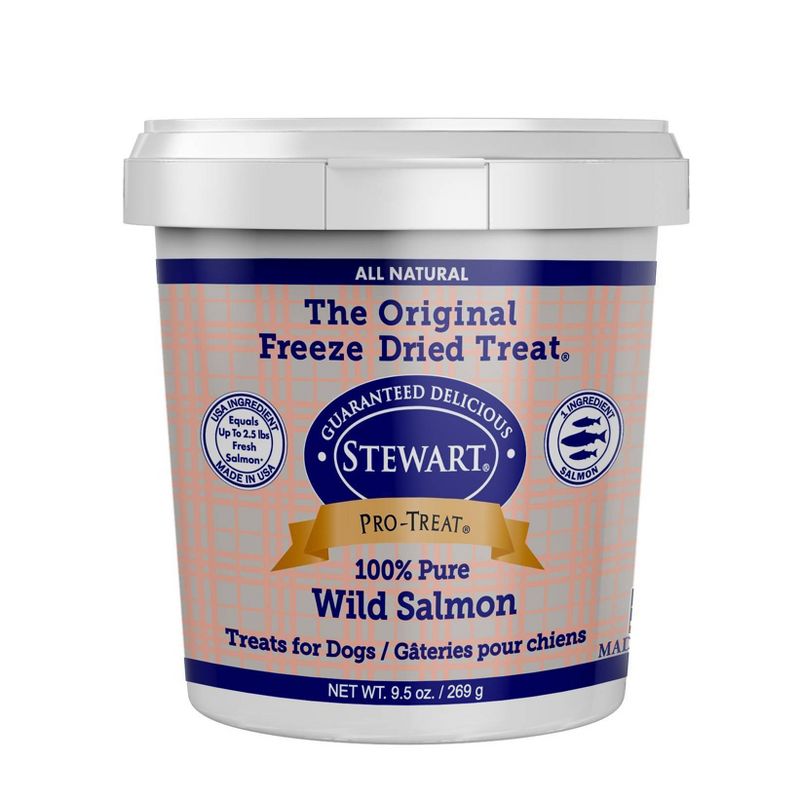 Stewart Freeze-Dried Wild Salmon Dog Treat - 9.5oz Tub, 2 of 4