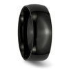 Black Bow Jewelry Men's 8mm Black Plated Stainless Steel Polished Domed Band - 4 of 4