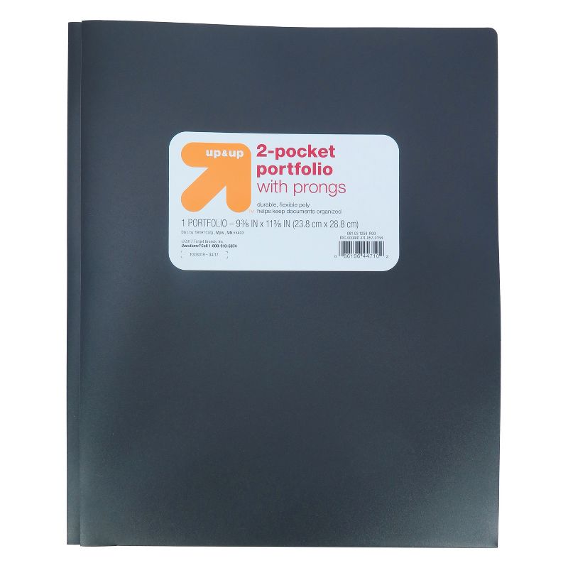 2 Pocket Plastic Folder with Prongs - up & up™, 1 of 6