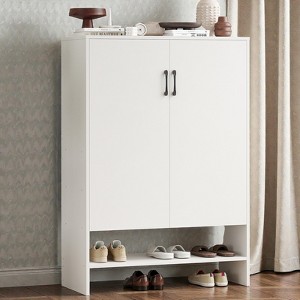 Mshliw 7-Tier Shoe Cabinet with Doors, Hidden 28-Pair Storage Organizer with Adjustable Shelves for Entryway, Hallway & Living Room - 1 of 4