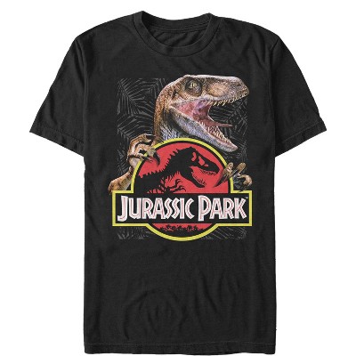 Jurassic Park Men's Velociraptor Floral Hawaiian Button Up Shirt (large)  Black : Target