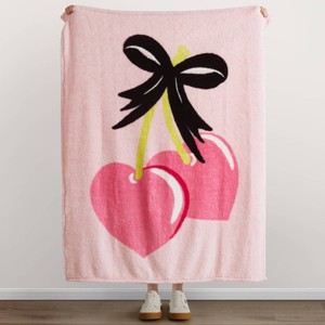 Makers Collective Heart Cherries Throw Blanket - 1 of 4