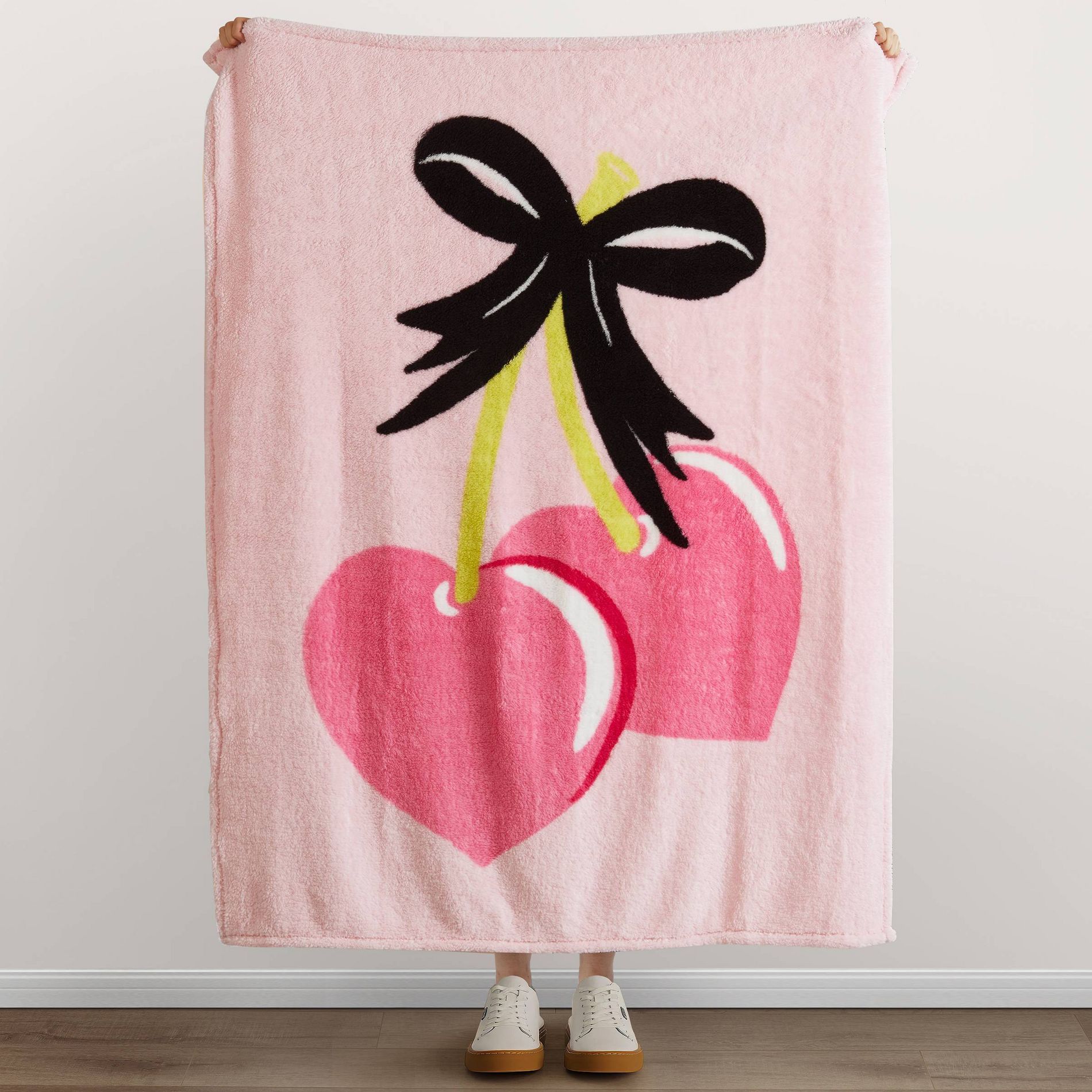 Makers Collective Heart Cherries Throw Blanket