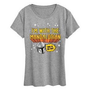 Women's - Star Wars - The Mandalorian Im With Mando Short Sleeve Graphic T-Shirt - 1 of 4