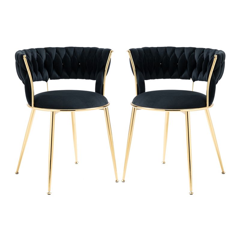 Set of 2 Modern Velvet Upholstered Accent Chair with Tufted Backrest-ModernLuxe, 4 of 12