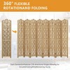 PexFix Carved Room Divider Folding Screen Room Divider with Copper Coin Pattern for Home Office Garden Terrace Paulownia Wood - 3 of 4