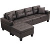 CAVINAS 96 Inch Sectional Sofa for Living Room with L Shape Chaise Lounge,4 Seats,Convertible Modular Couch with Cup Holder,2 Pillows,Dark Brown - 2 of 4