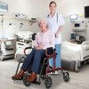 Gymax 2-in-1 Rollator Walker & Wheelchair Combo with Adjustable Handlebar Handbrake Removable Bag Senior Mobility Aid Blue/Black/Red - 3 of 4