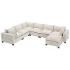 Polibi 7-Seat Oversized U-Shaped Modular Sectional Sofa with Storage Ottoman - 3 of 4