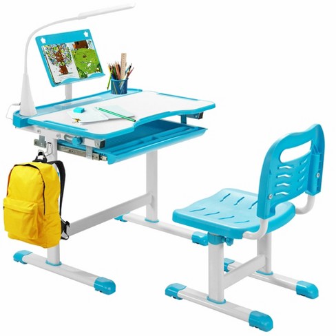 Costway Height Adjustable Kids Study Table And Chair Set W