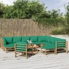 vidaXL 12 Piece Patio Lounge Set with Green Cushions Bamboo - 2 of 4