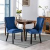 LOVMOR 27.4"Upholstered Wing-Back Dining Chair with Backstitching Nailhead Trim and Solid Wood Legs,Set of 2,Gray - 2 of 4