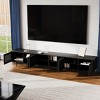 POVISON Mid-Century Modern TV Stand,Modern TV Console,Entertainment Center Media Console,with Openwork Iron Legs Black 118.11" - 4 of 4