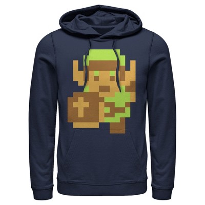 Men's Nintendo Legend of Zelda Pixel Link Graphic Tee Navy Blue Small 