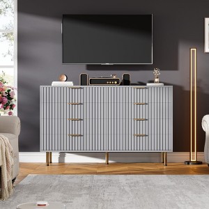 Fluted 8-Drawer Dresser for Bedroom – 54" Wide Modern Chest of Drawers with Deep Drawers - 1 of 4