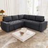 Dyonery 85" Modular Sectional Sofa with Pull Out Bed, Chenille L Shaped 5 Seat Couch with USB Ports, Adjustable Backrest & Storage - 2 of 4