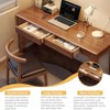 KTMBDW Solid Wood Writing Desk - Home Office Workbench Desk with Drawer, Laptop Computer Work Study Table, Walnut - 4 of 4