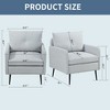 CAVINAS Chenille Accent Chair with Low Backrest and Metal Black Legs,Upholstered Living Room Chairs,Reading Chairs for Living Room - 3 of 4
