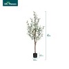 Artificial Olive Tree with Realistic Wood Trunk & Lush Leaves – Slim Pencil Faux Olive Plant for Home and Office Decor - 3 of 4