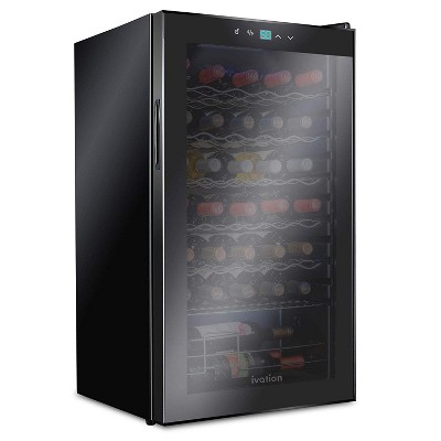 Ivation 34-Bottle Compressor Freestanding Wine Cooler Refrigerator - Black