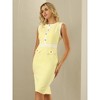 Hobemty Women's Office Sleeveless Contrast Color Sheath Dresses - 4 of 4
