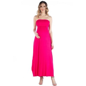 24seven Comfort Apparel Sleeveless Empire Waist Maternity Maxi Dress - 1 of 4