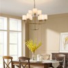 PAKOKULA Modern 9-Light Gold Branch Chandelier with White Fabric Shade - 2 of 4
