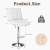 FURNIinspire Counter And Bar Stools Counter Height Barstools, Square Seat Cushion Barstool With Back, Swivel Barstool, White, 17.3"*14.4"*44" - 3 of 4
