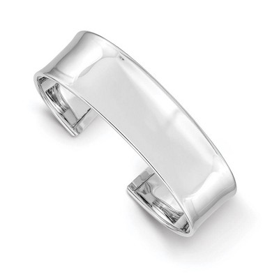 Black Bow Jewelry 19mm 14k White Gold Polished Solid Cuff Bangle Bracelet