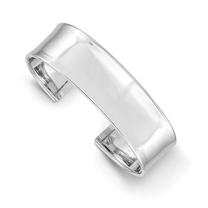 Black Bow Jewelry 19mm 14k White Gold Polished Solid Cuff Bangle Bracelet - 1 of 4