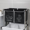 Yukimo 2 Tier Laundry Basket with 4 Removable Bags, Clothes Sorter Organizer with Wheels for Light and Dark Laundry - 4 of 4