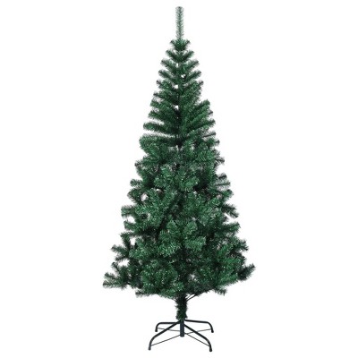 vidaXL Christmas Tree Green with Iridescent Tips PVC, Steel 59.1 in - 5 x 3 ft Green