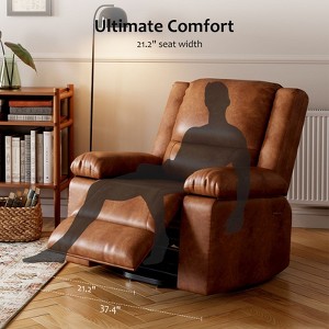 Coucheta Power Recliner,PU Leather,55cm Wide Seat,135° Recline,8-Point Massage & Heating,Remote Lift Armrests(Vintage) - 1 of 4