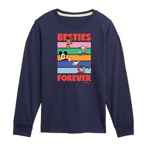 Boys' - Disney - Mickey Donald Goofy and Pluto Besties Forever Long Sleeve Graphic T-Shirt - 1 of 4