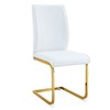 CAVINAS Modern Luxury Simple Arch Chair, PU High Resilience Dining Chair with Crazy Horse Texture and Arched Metal Leg - 4 of 4