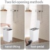 Aoibox Small Trash Can with Lid, 2.1 Gallon Step Garbage Bin with Handle, Slim Wastebasket for Bathroom, Bedroom, Office, Dorm, White - 3 of 4