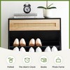 Natural Rattan Shoe Cabinet, 2 Flip Door Shoe Rack with a Drawer, Modern Freestanding Shoe Organizer - 4 of 4