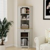68" Tall Corner Cabinet with 1 Door, 1 Drawer & Adjustable Shelf, Farmhouse Storage Hutch for Kitchen, Living Room, Dining Room - 2 of 4
