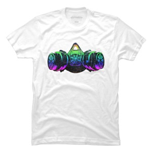 Men's Design By Humans Fluorescent Bomber Mask By Exosam T-Shirt - 1 of 4