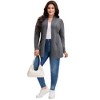 Agnes Orinda Women's Plus Size Lightweight Knit Open Front Long Sleeve Cardigans - 3 of 4