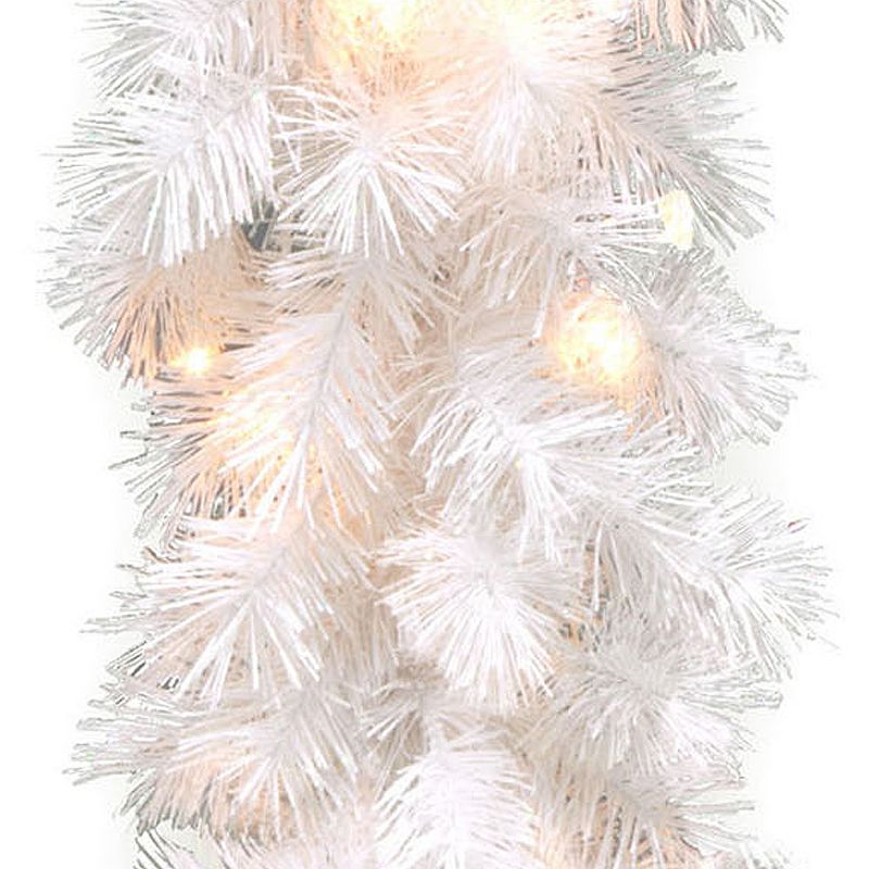 National Tree Company Pre-Lit Artificial Christmas Garland, White, Wispy Willow, White Lights, Plug In, Christmas Collection, 6 Feet, 4 of 6