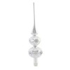Sbk Gifts Holiday 13.0 Inch Silver And White Lace Finial Tree Topper Christmas Wedding Tree Toppers - 2 of 3