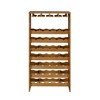SEVOBAL Wine Racks Seven-Tier Wooden Storage with Stemware Holders in Oak Finish for Dining Room Use, Brown, 24"*12"*48" - 2 of 4