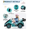 Go Kart for Kids, Electric Ride On Car with 2 Motors, Remote Control, Safety Belt & LED Lights, Toy Race Car with Speed Adjustment - 2 of 4